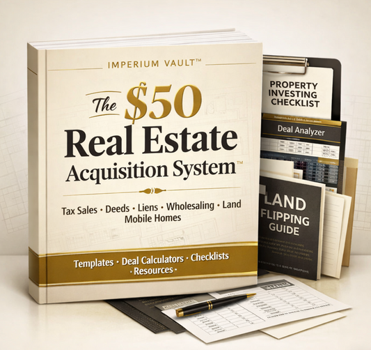 The $50 Real Estate Acquisition System™ | Tax Sales, Deeds, Liens, Wholesaling & Land Blueprint